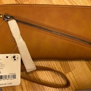 Free People Distressed Vegan Wallet with Studded